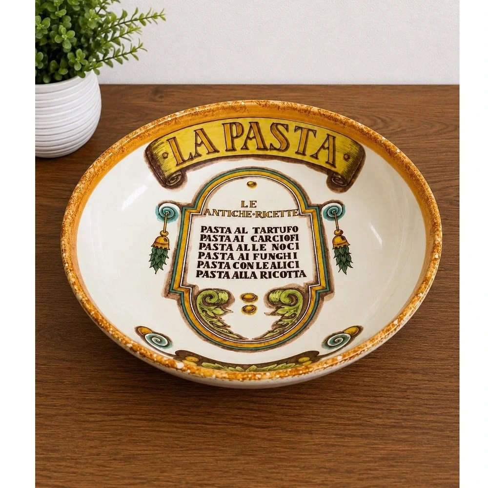 La Compagnia Dei Decori Italy Hand Painted Pasta Serving Bowl Le Antiche Ricette